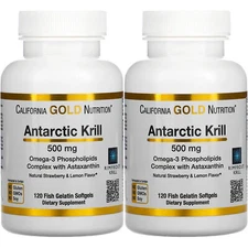 Antarctic Krill Oil, Ultra-High Omega-3 with Astaxanthin, Natural Strawberry &