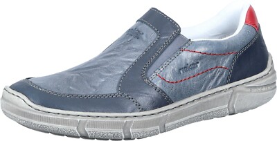Rieker Herren Slipper, Leder Halbschuhe, extra weit blau 04052-12 Gr. 40-47