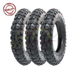 TRIS PNEUMATICI CROSS 100/90 - 10 PIAGGIO APE 50 TASSELLATO 6PR GOMME COPERTONI