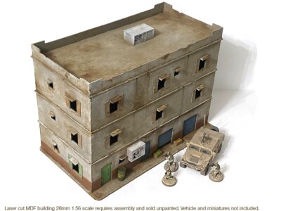 mdf, 28mm, Laser Cut, Wargaming Terrain, Middle East/African Building 1:56, 