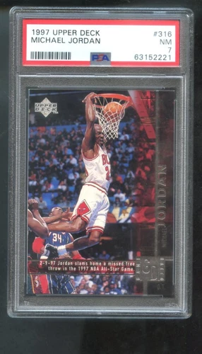 1997-98 Upper Deck Game Dated #316 Michael Jordan PSA 7 Graded Card 97-98 1998