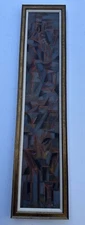 MID CENTURY CUBISM PAINTING BY ROBERT GILMORE GEOMETRIC ABSTRACT MODERNISM LARGE