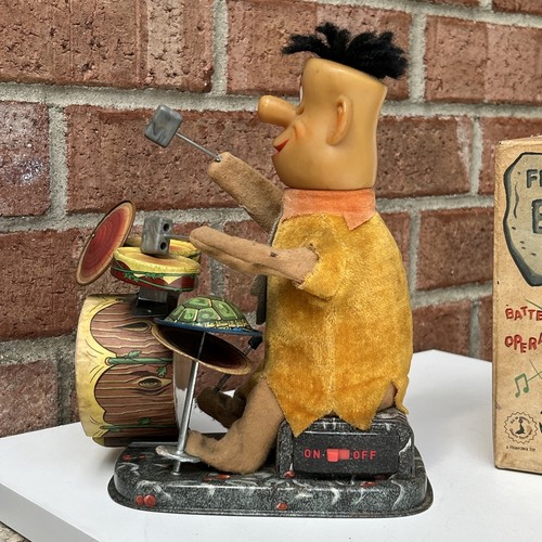 VINTAGE Fred Flinstone Bedrock Band Toy W Original Box Alps 60s ( Doesn’t Work) - Bild 8 von 23