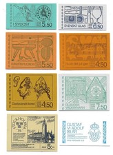 Sweden collection 8 stamp booklets MNH 1972 Art Windmill Stockholmia Slania King