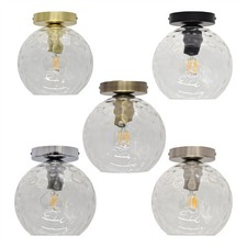 Modern Flush Ceiling Light Dimple Glass Low Ceiling Lighting