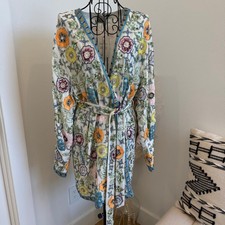 ASOS Fully Beaded Floral Wrap Mini Dress NWT Size 8-Sequin, Belted, Party