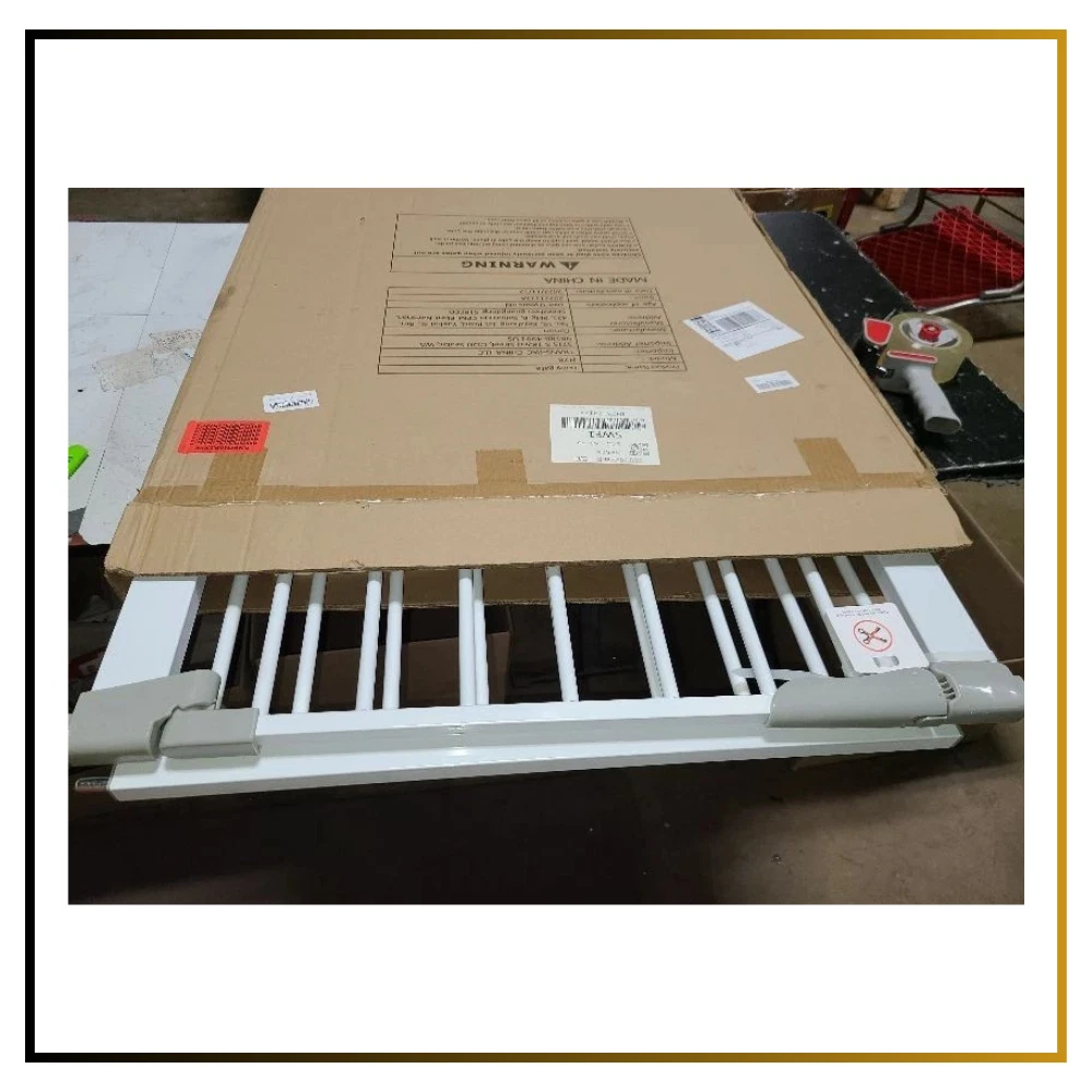 30-77" Extra Wide Baby Gate Pressure Mounted Walk-Thru Safety Gate Auto-Close