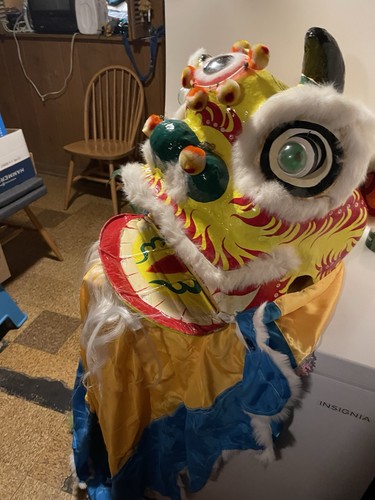 Chinese Lion Dance Costume Paper Machete With Moveable Jaw