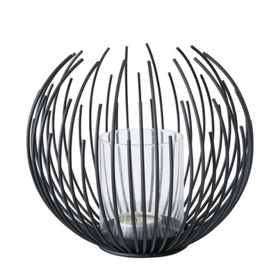 BOLTZE Windlicht Cylon Schwarz Metall Kerzenhalter Kerzenständer Modernes Design