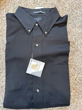 BILL BLASS Men's Size L Black Button Down Long Sleeve Shirt NWT