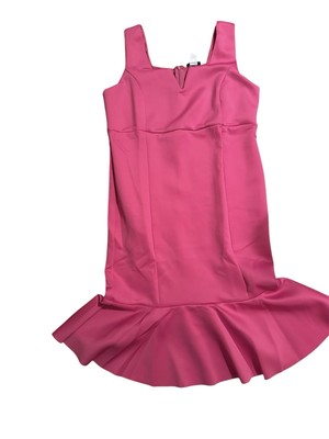 Venus Hot Pink Cocktail Dress with Ruffle Hem Size 1X Polyester Spandex