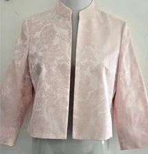 NWT Kasper Tutu Pink Blazer Jacket Open Front Women's Size 8 MSRP $139