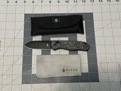 Kizer Cutlery Drop Bear Clutch Lock Pocket Knife S35VN Blade Fat Carbon Handle
