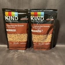 x2-KIND Healthy Grains Clusters, Cinnamon Oat Granola With Flax Seeds, Healthy!