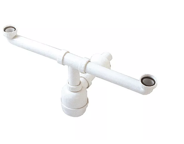 Siphon Geruchsverschluss Waschtisch Bad Becken Doppel Waschbecken Sifon-image