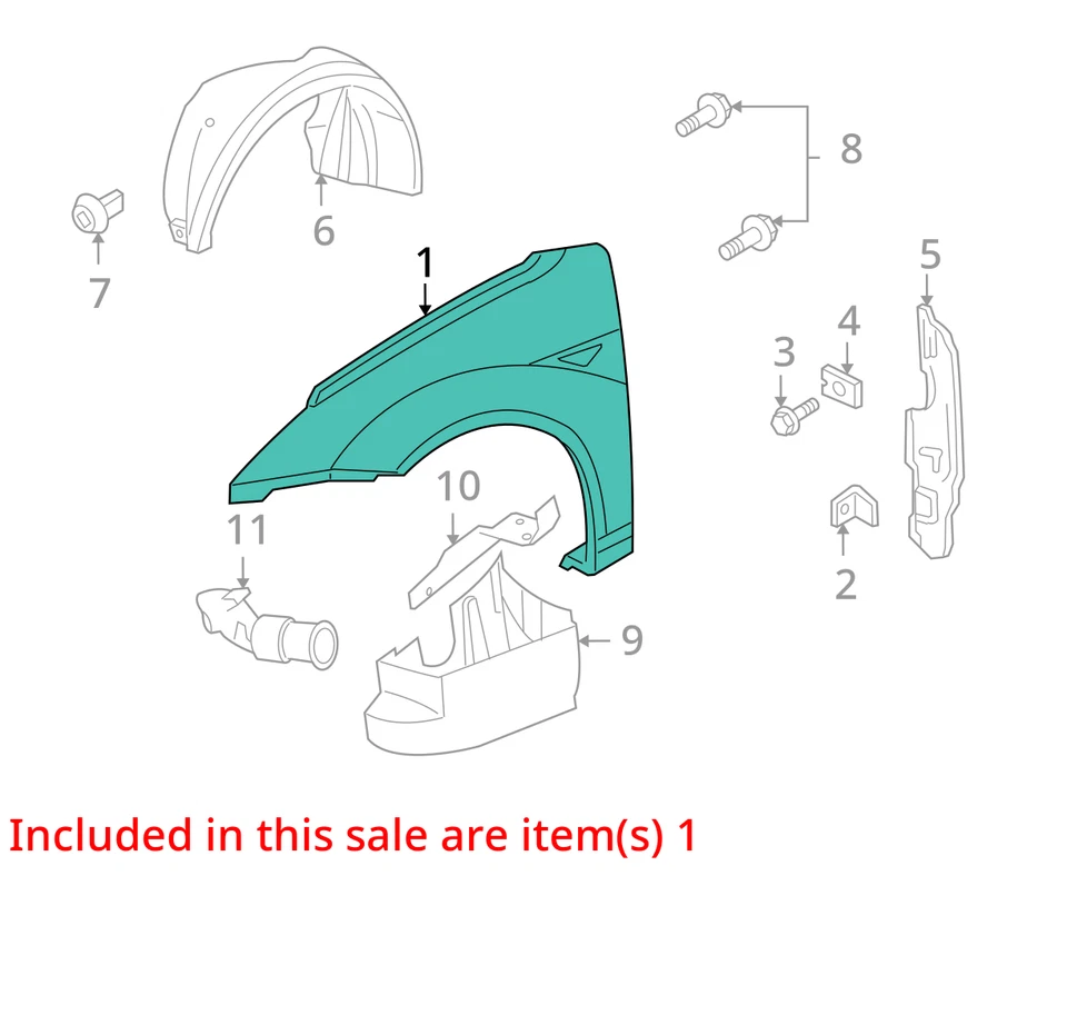 2005 - 2007 年福特福克斯发球杆挡泥板 F9Y1P — 第 3/4 张图片