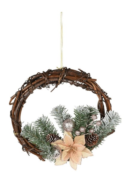 Weihnachtskranz Kunststoff Mehrfarbig 30Cm Weihnachten TüRkranz Tannenkranz-image
