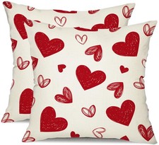 DFXSZ Valentine's Day Pillow Covers 18x18 Inch 18" x Pack of 2 , White
