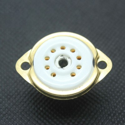 10PCS Chassis Mount 9pin Ceramic Vacuum Tube Socket Base FOR Guitar Tube   #zb