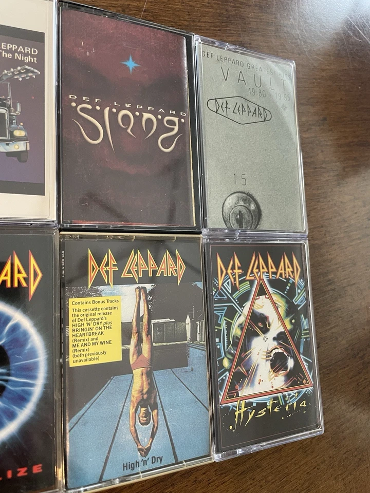 rare Def Leppard 8 cassette LOT Pyromania Hysteria High n' dry Greatest Hits - Image 3 of 4