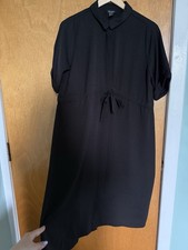 New Look maternity spring summer black midi dress - size UK12