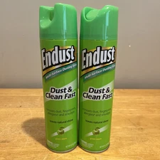 2pk~ Endust DUST & CLEAN FAST Furniture Polish 10 oz. Green Apple Scent 507040-1