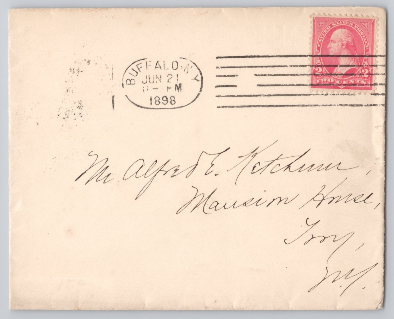 Buffalo, NY — Un Address, 2¢ Washington Stamp, Postmark Jun 21 1898