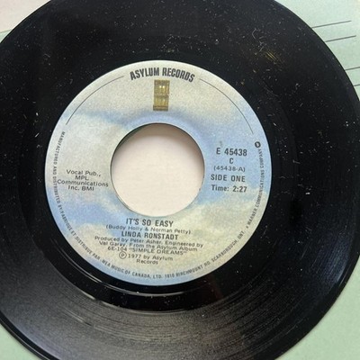 Linda Ronstadt - Lo Siento Mi Vida/It's so Easy 45rpm VG+ R66