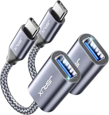 JSAUX USB C to USB 3.0 Adapter [2 Pack], USB C Male to USB Female OTG Cable Adap