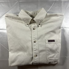 Vtg MARLBORO Classics Men's Long Sleeve Button Down Collar Solid White Vintage