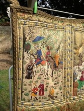 Vintage Persian silk wall hanging