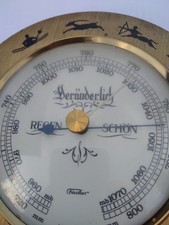 Fischer Barometer Messing Sternzeichen DDR