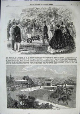 Original alter antiker Druck Lord Carbery Korkbahn 1863 Kinsalr Eisenbahn Zug