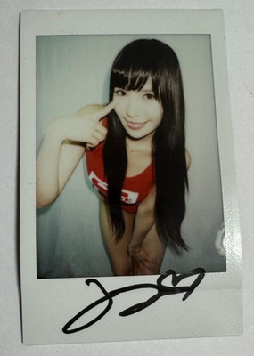 AOI Yuko Ono Autographed Signed Instax photo Cheki Japan JAV Idol