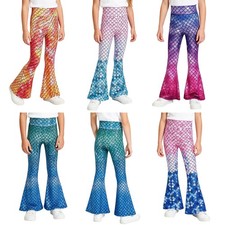 Kids Girls Dance Costume Running Trousers Waist Pants Soft Dancewear Elastic