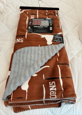 Logo Brands Texas Longhorns Reversible Coco Flannel Blanket 60x70 Burnt Orange  