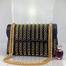 Rhinestone Embellished Evening Clutch Elegant Shoulder Chain Strap Accessory Bag