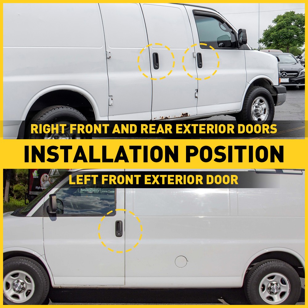 3pcs for 1996-2009 Chevy Express GMC Savana Van Outside Door Handles Set LH & RH thumbnail 5