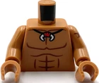 Lego New Medium Nougat Minifigure Torso Bare Chest w/ Reddish Brown Muscles Part
