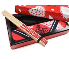 Vivienne Westwood Diagonal Stripe Orb Handkerchief and Fan Set Red Box