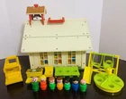 Vintage 1970’s FISHER-PRICE Little People Schoolhouse School Bus Swing Slide