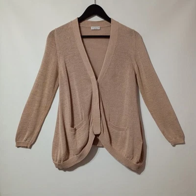 Brunello Cucinelli Plunge V-Neck Caridgan Women M Button-Front Knit Sweater