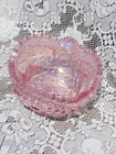 L.E. Smith Vintage Iridescent Pink Carnival Glass Bowl 7.5" Comet In The Stars
