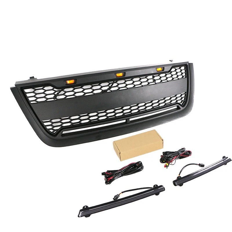 Black Front Grille Fit For Ford Expedition 2003 2004 2005 2006Bumper Grill W/Led - Image 4 of 4