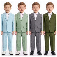 Boys 2-Piece Suit Set Toddler Youth Formal Jacket Pants Blazer Kids Sizes 2T-16