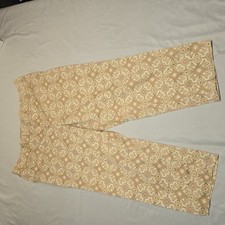 Talbots Signature Capri Pants Womens Size 14p Paisley Print Pockets Stretch