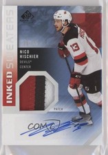 2021-22 Upper Deck SP Game Used Inked Sweaters 8/15 Nico Hischier Patch Auto k4s