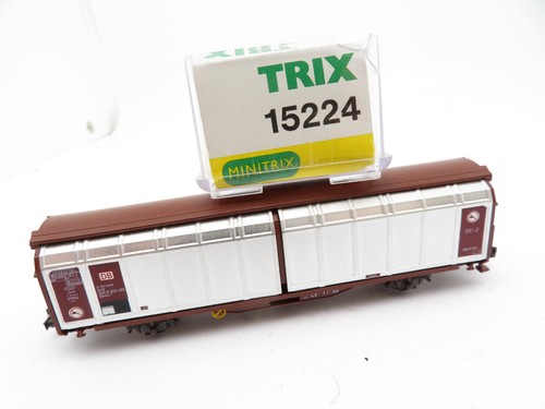 356N - Minitrix 15224 k - Schiebewandwagen silber/braun der DB AG - mit OVP | Condition: Gebraucht