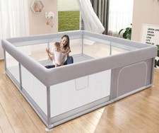 Baby Playpen 50x50 Inch, Play Pens for Babies and Toddlers 50"x50" Light Grey