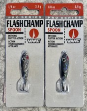 2 Packs VMC Pro Series Flash Champ Spoon Ice Fishing 1/8 OZ Shiner